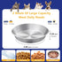 5.9'' Wide Whisker Friendly Cat Bowl, 304 Stainless Steel Bowls Set, 2 Pcs Shallow Metal Dish for Cats