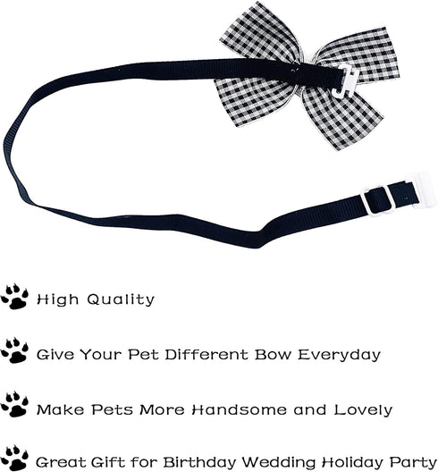 PET SHOW Adjustable Cute Dog Bow Ties Collar for Small Dogs Puppy Cats Bowties Neckties Pack of 50 Assorted Randomly