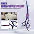 6 1 Dog Grooming Scissors,Purple Curved Chunkers Shears with Safety Round Tips,Sharp and Durable in Dog Scissors