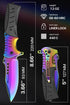 Grand Way Pocket Knife - Folding Knives -Rainbow EDC USMC Jack Pocket & Folding Knives Best Camping Survival Knife - Travel Accessories Gear - Christmas Birthday Gifts for Men 0208 BR
