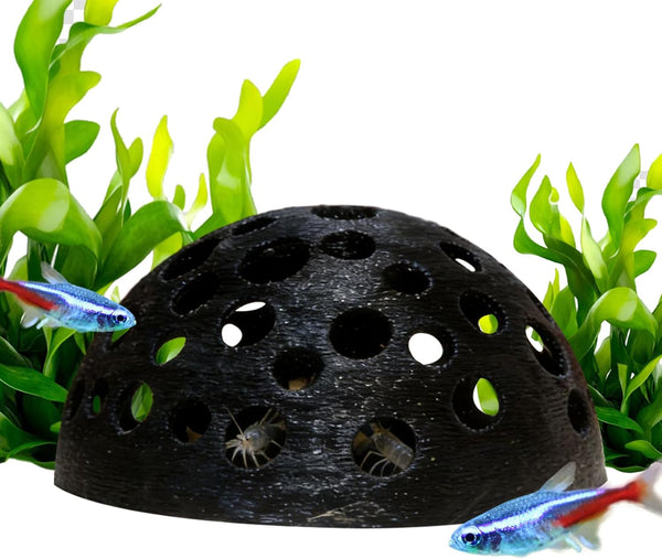 Generic Porous Shrimp Cave, Dome Underground Shelter, Fish Tank Cave for Aquarium Habitat,