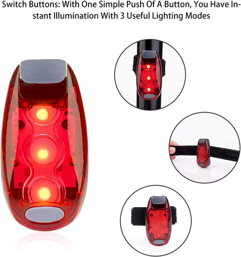 LED Safety Light, High Visibility Strobe Running Lights for Bicycle, Kayak, Backpack, Walking, Clip-On
