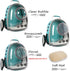 Clear Bubble Cat Backpack Carrier - Waterproof Airline Approved for Small Dogs, Green