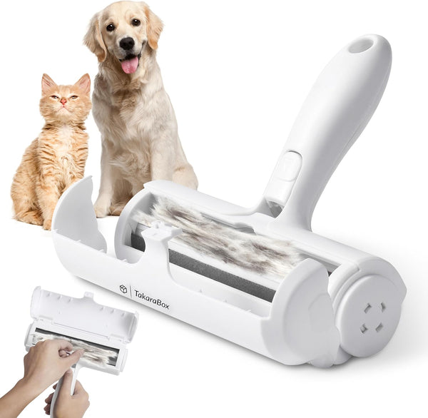 Pet Hair Remover, Lint Roller for Dogs and Cats, Reusable Roller with Self-Cleaning Base for Furniture and Carpet