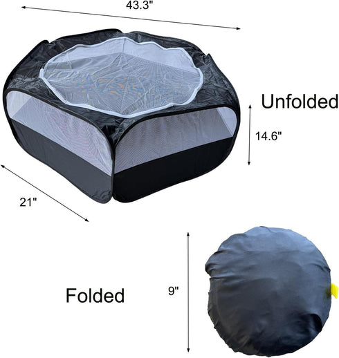 Denyskwin Chinchillas, Small Animal Playpen with Zippered Mesh Cover - Portable Foldable Chicken Brooder Box, Indoor