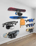 Wall Mount Holder for Skateboard/Snowboard/Longboard, Heavy-Duty Metal Display Rack with Hooks