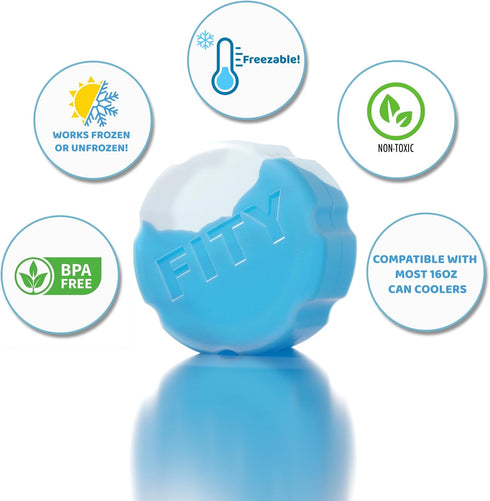 Freeze (2 Pack), Multi-Use Freezable Ice Pack for 12oz Can Adapter, Compatible with YETI MiiR CamelBak BruMate