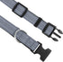 Reflective Dog Collar, Adjustable Soft Neoprene Padded Nylon Pet Collars with Buckle for Extra Large Dogs, Gray, XL
