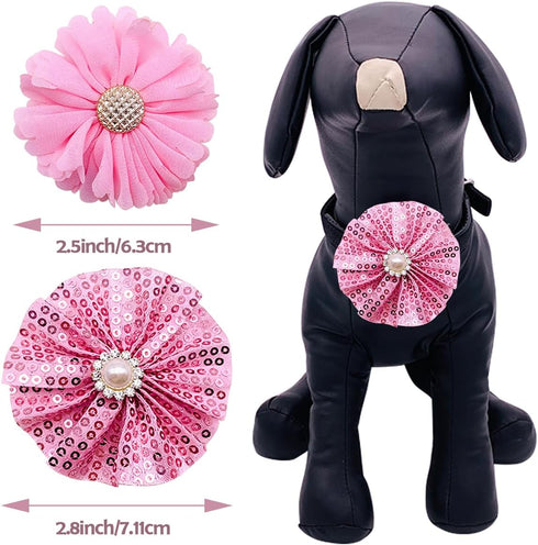 PET SHOW Valentines Flower Charms Slide Collar Accessories for Small Dogs, Medium Large Dogs, Cats, Puppies, Rabbits,