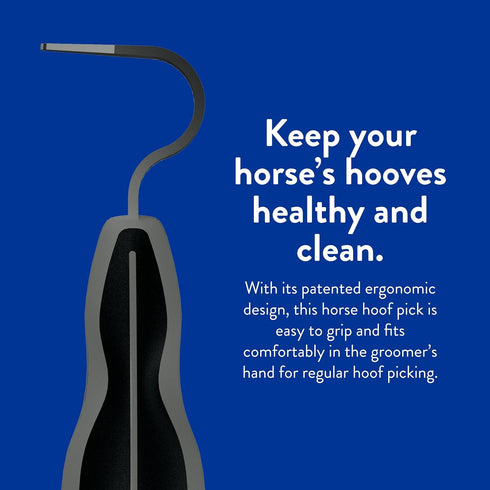 Wahl Professional Animal Equine Grooming Horse Hoof Pick, Ergonomic Rubber Handle, Black