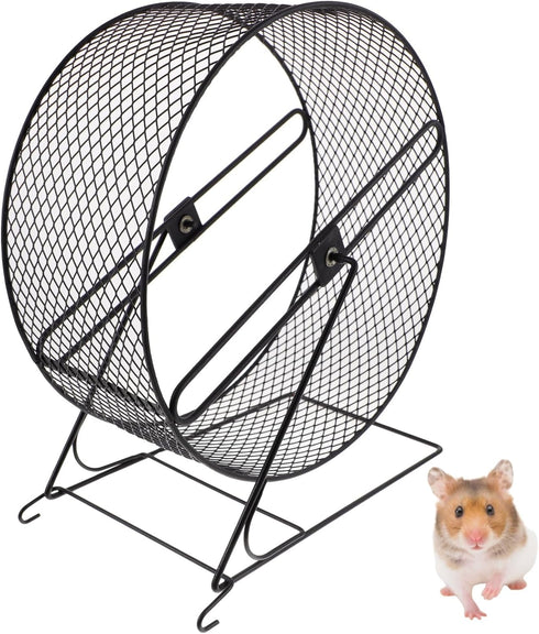 POPETPOP Silent Hamster Running Wheel with Rack - Quiet Exercise Toy for