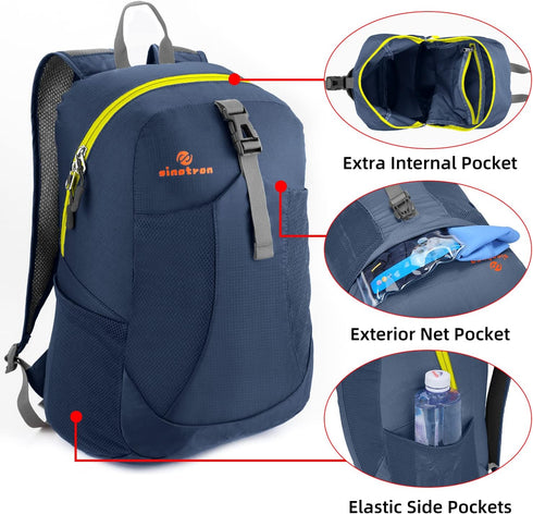 sinotron 22L Lightweight Packable Hiking Backpack, Small Day Pack for Women Men Travel Camping