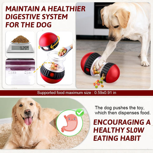 OSDUE Dog Food Puzzle Toys, Interactive Treat Dispensing Toys, Adjustable Slow Feeder Ball for Large/Small Dogs