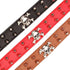 Studded Dog Collar, 2 Rows Rivets Spiked PU Leather Collar for Medium and Large Dogs (L:17-20inch, Pink)