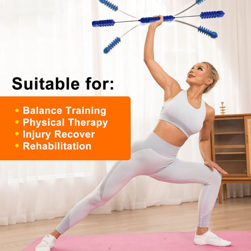 Upgrade Elastic Fitness Exercise Bar for Body Physical Therapy, Core Strength Training, and Stability Workout at Home