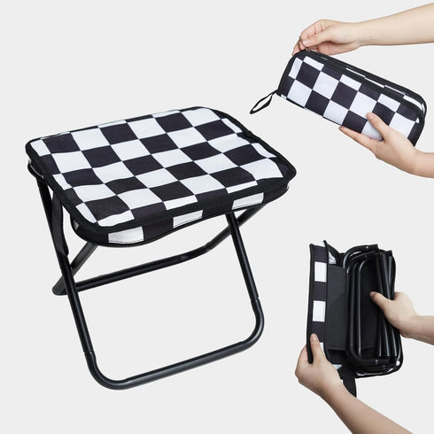 SICHCIS Collapsible Stool Camping Folding Stools: 1.1lbs Lightweight Portable Foot Stool Load 300lbs