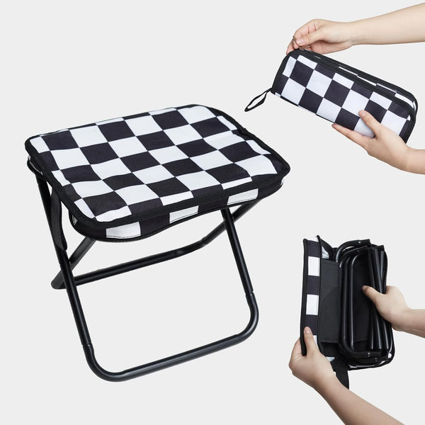 SICHCIS Collapsible Stool Camping Folding Stools: 1.1lbs Lightweight Portable Foot Stool Load 300lbs