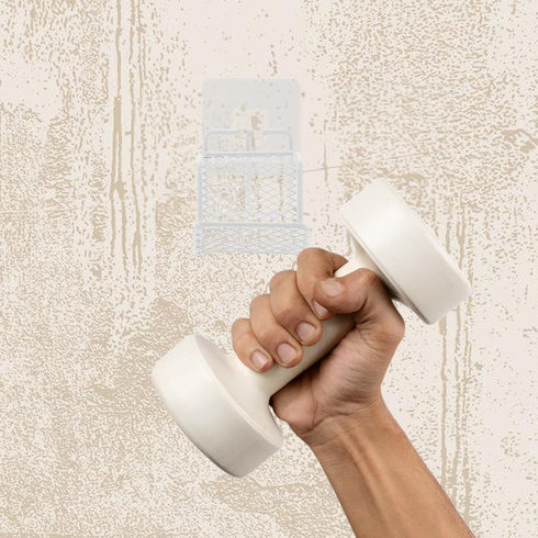 STOBAZA Dumbbell Rack Wall-mounted White Single Piece Heavy Duty Barbell Storage Rack Weight Shelf for Home Gym