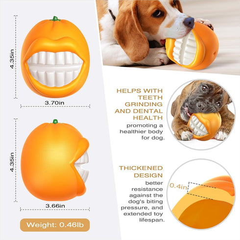 Dog Squeak Chew Toys Tough Ball for Medium/Large Aggressive Chewers, Indestructible Training Fetch Toy
