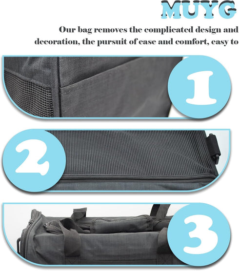 Soft-Sided Travel Carrier for Cats, Foldable Breathable Airline Approved Carrier for Small Medium Dogs Puppies Under 15