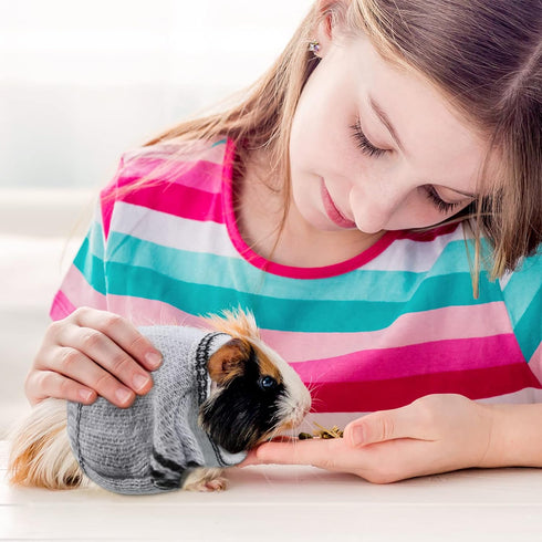 4 Pieces Guinea Pig Clothes Costume, Sweater Bunny Hamster Clothing, Small Animal Warm Vest Winter Pet Apparel