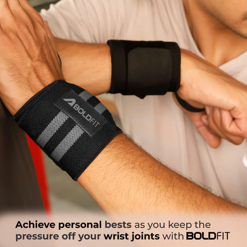 Boldfit Wrist Supporter for Gym Wrist Band for Men Gym & Women with Thumb Loop Straps - Wrist Wrap Gym Accessories