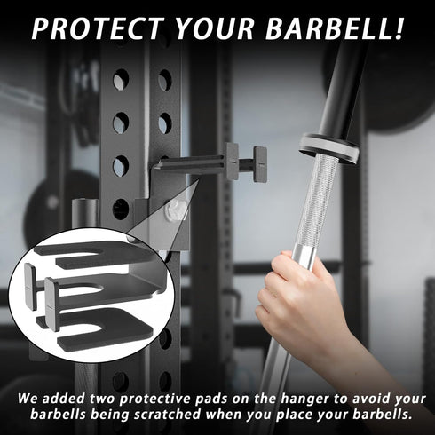 Lights Mountain 2x2 2x3 Rack-Mounted Olympic Barbell Holder for & Power Racks, No Drilling Required Heavy-Duty Steel