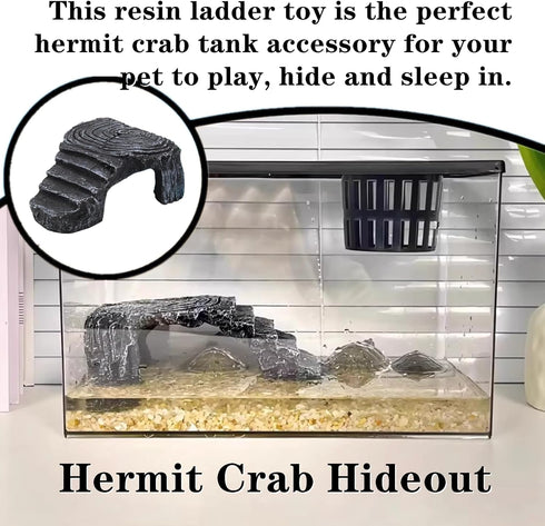 JLEivvi 1 Pcs Hermit Crab Hideout Universal Hermit Crab Accessories Resin Climbing Toys for Reptile Amphibians Supplies