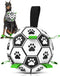 QDAN Dog Toys Soccer Ball with Straps - 10 Inch Durable Herding Ball for Extra Large Dogs, Outdoor Water Toy, Birthday