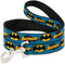 Vintage Batman Logo Dog Leash Bat Signal Blue 6 Feet Long 0.5 Inch Wide