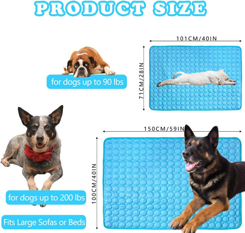 Dog Cooling Mat, Easy Washable Cooling Bed for All Pets, Perfect for Indoor and Outdoor Use, 59" x 40"