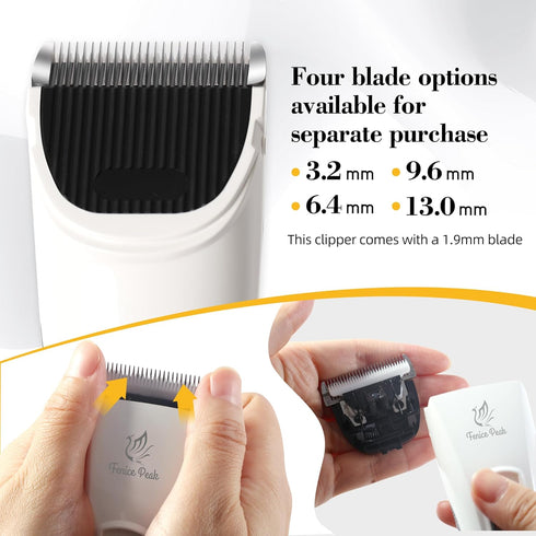 FENICE PEAK Dog Grooming Clippers for Thick Heavy Coats, 3 Speeds, Low Noise Pet Grooming Kit with Ceramic & Stainless
