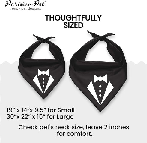 Parisian Pet Tuxedo Dog Bandana, Small