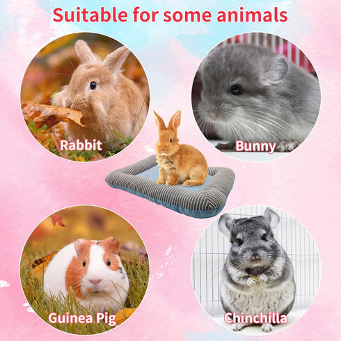 PINVNBY Rabbit Bed Cooling Pad, 20.8" L*16.9" W Ice Silk Summer Pet Sleeping Pad, Washable for Bunnies and Guinea Pigs