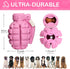 Dog Toys for Aggressive Chewers, Indestructible Interactive Treat Toys for Large Medium Breeds, Pink