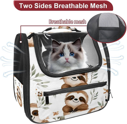 (1) Cute Baby Sloths Pet Carrier Soft Sided Carrier for Small Medium Cats Dogs