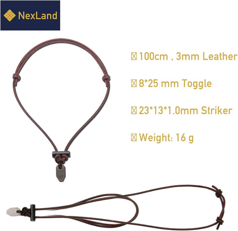FNL Ceramic Fire Starter Necklace with Leather Cord