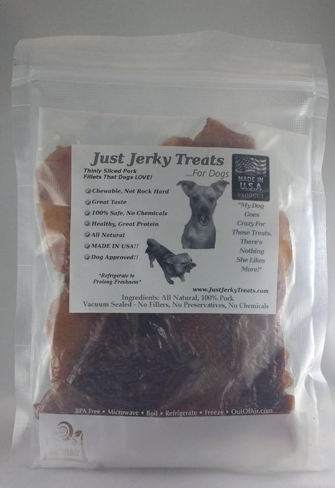 Just Jerky Treats All Natural Pork Jerky Dog Treats - Real Pork. Made in USA.