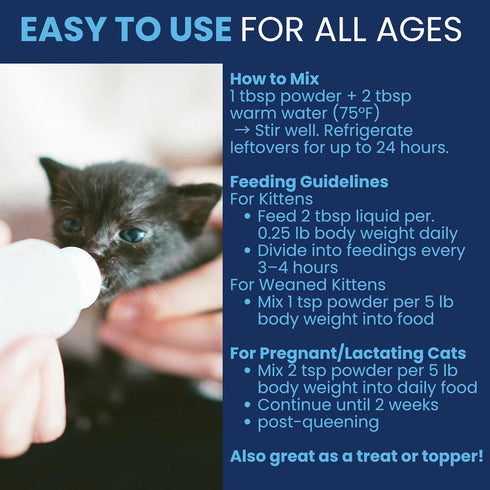 Immune 12 oz Under the Weather Kitten Milk Replacer Powder + Colostrum | Kitten Milk Replacement Formula |