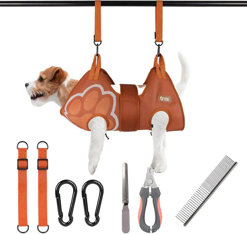 Paws n' Cradle Dog Grooming Hammock Harness for Dogs & Cats-Complete Kit with Adjustable Leg