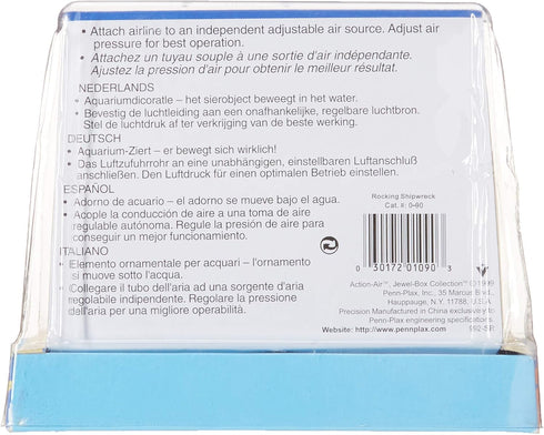 Penn-Plax Aerating Action Ornament - Rocking Shipwreck for Aquarium