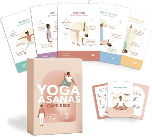 Holistic Atelier Yoga Asanas Card Deck 70 Premium Illustrated cards with Hatha Yoga Poses