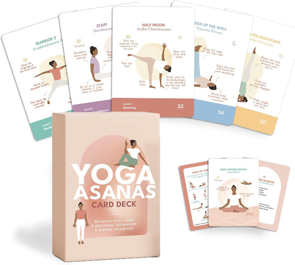 Holistic Atelier Yoga Asanas Card Deck 70 Premium Illustrated cards with Hatha Yoga Poses