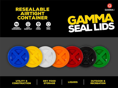 GAMMA2 Gamma Seal Lid for Pet Food Storage, Fits 3.5, 5, 6, & 7 Gallon Buckets