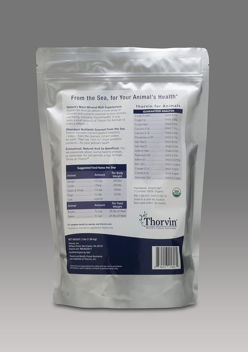 Organic Supplement for Skin, Coat, Digestion, and Optimal Health - Suitable for Dogs, Cats, Horses, Livestock - 3lb