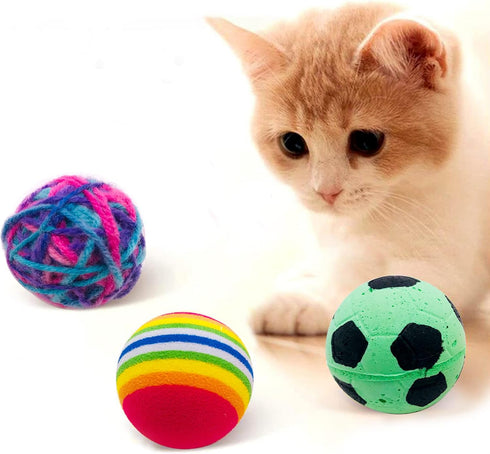 PET SHOW 20Pcs Interactive Cat Toys - Assorted Variety Pack for Indoor Cats with Mice, Feather, and Crinkle Balls