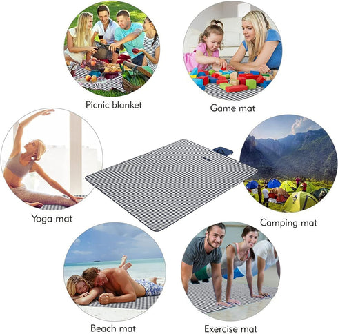 Beach Blanket Extra Large Picnic Mat Sand Free Waterproof Camping Blanket Easy Fold Carry Portable Travel Blanket Play