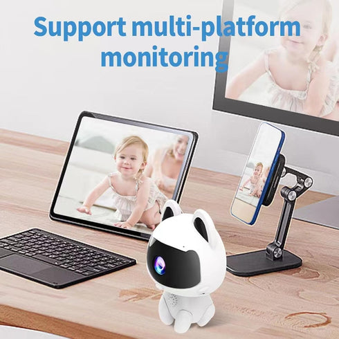 VBESTLIFE 2 HD Robot Security Camera, Remote Monitoring Smart Indoor Pet Dog Cat Cam, Home Security Camera Robot