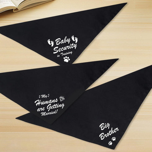 Agroon 2PCS, Blank Dog Bandanas Black Small DIY Solid Cotton Scarf, Durable Triangle Reversible Bibs Handkerchief