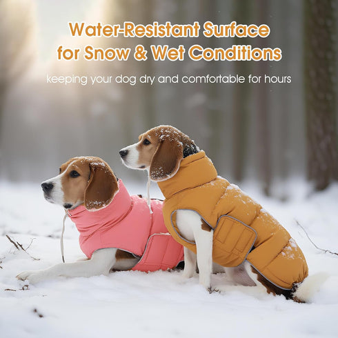 FUAMEY Dog Puffer Jacket for Small Dogs,Dog Cold Weather Coats Winter Dogs Down Jackets Waterproof Pet Snowsuits Warm
